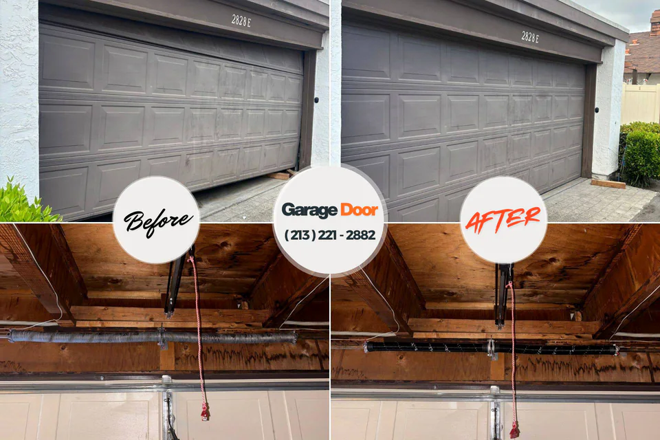 Before and after: garage door repair Rio Hondo, TX